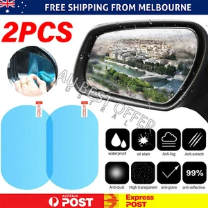 2x Waterproof Car Rearview Mirror Film Stickers Antifog Protective RainProof AU - Picture 1 of 11