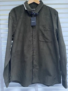 WHISTLES Mens Corduroy Shirt Size XL Olive Green Long Sleeve Classic Fit £99 - Picture 1 of 10