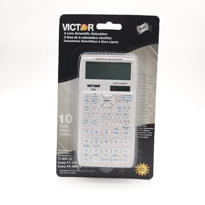 Victor Advanced Scientific Calculator 10 Digit Model 940 Solar Dual Power 2 Line - Image 1 of 2