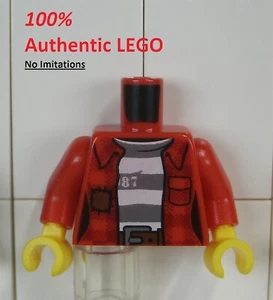LEGO NEW Red Jacket Striped Shirt (1x) 6209933 Minifigure Torso 76382 - Picture 1 of 2