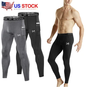Man's Compression Base Layer Workout Leggings Gym Sports Running Training Pants - Picture 1 of 24