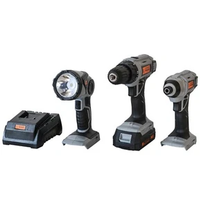 Pro-Series 5 Piece Combo Kit with Light - 3/8 inch Drill and 1/4 inch Impact Dri - Picture 1 of 6