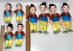 LOT OF 8-VINTAGE PEOPLES REPUBLIC OF CHINA-CULTURAL REVOLUTION DOLL GIRL - Picture 1 of 10