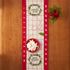 St. Nicholas Square Merry Christmas Calendar Table Runner 36" x 13" NEW - Picture 1 of 2