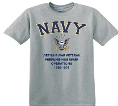 PERFUME-HUE RIVER OPERATIONS* VIETNAM WAR*NAVY *T-SHIRT. OFFICIALLY LICENSED - Image 1 of 2