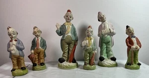 VTG Hobo Clowns Lot of 6 - Vintage Figurines 4 3/4” - 8.5” Tall Colorful - Picture 1 of 20