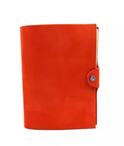 GiGi New York Notebook 7" NUBUK Abdeckung nachfüllbar Draht-O NEU Snap-In ORANGE - Bild 1 von 8