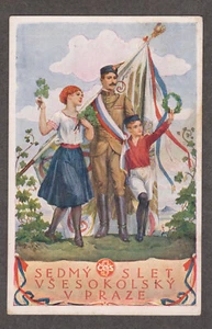 1920 Sokol Games at Prag Official Card Artist: Fr. Zeniska - Bild 1 von 2