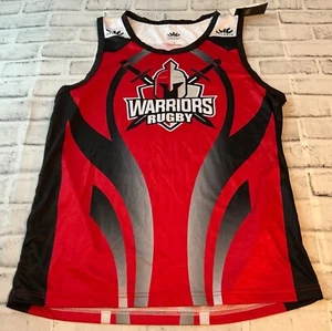 Paladin Mens M Rugby Jersey Short Sleeve Warriors Red Black New - Picture 1 of 5