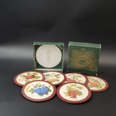 Juego de 6 Posavasos Vintage Portmeirion Pomona Diseño Fruta con Caja* Estado Foto 1 de 4
