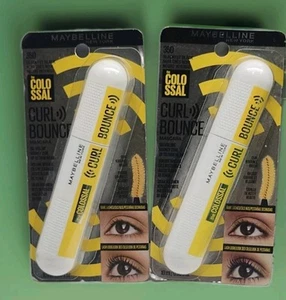 Maybelline The Colossal Curl Bounce Washable Mascara 350 Blackest Black 2pcs New - Picture 1 of 1