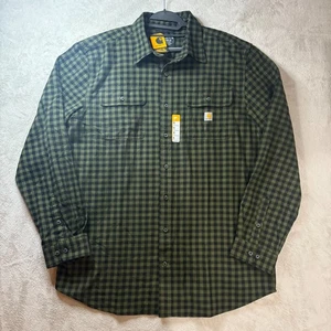 Carhartt Men's Sz XL Tall Loose Fit Heavyweight Flannel Long Sleeve Plaid Shirt - Picture 1 of 8
