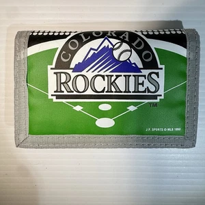 Vintage 1998 Colorado Rockies Tri-Fold Logo Wallet w/ Coin Pocket MLB Baseball - Picture 1 of 11