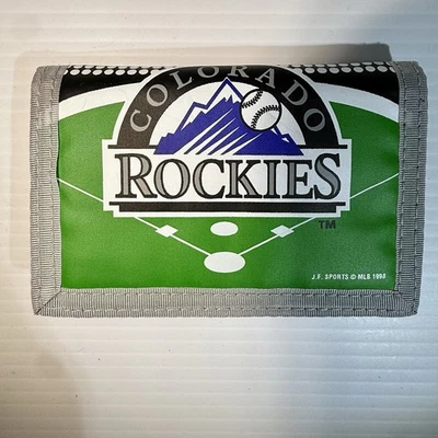 Vintage 1998 Colorado Rockies Tri-Fold Logo Wallet w/ Coin Pocket MLB Baseball - Image 1 of 4