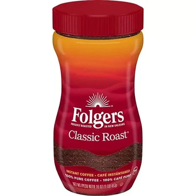 Folgers Classic Roast Instant Coffee Crystals (16 oz.) Free shipping - Image 1 of 4