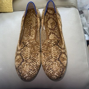 Rothy's Bronze Python Loafer Womens 10  Flats Metallic Snake Print Rothys - Picture 1 of 4