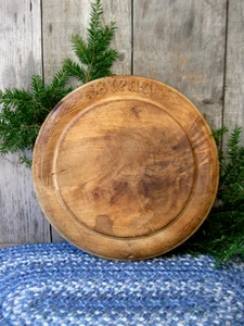 Antique English Carved Wood Bread Cutting Board - Picture 1 of 9