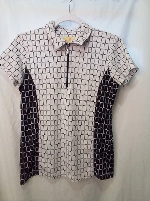 Camisa deportiva Haley para mujer S polo de golf manga corta patrón negro blanco Foto 1 de 4