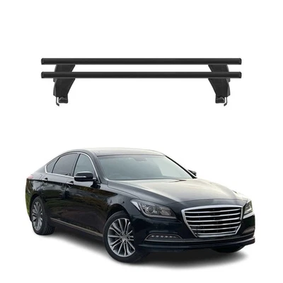 Se adapta a barras transversales de techo superiores Hyundai Genesis 2015-2016 2 piezas aluminio negro Foto 1 de 4
