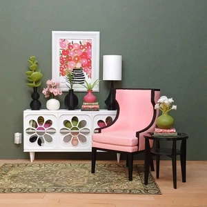 🪴Rosa STUHL Wohnzimmer PUPPENMÖBEL Bibliothek LOUNGE Sitz 1/6 Maßstab für BARBIE - Bild 1 von 5