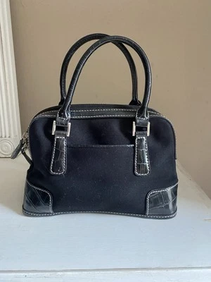 "Minibolso de mano pequeño vintage Liz Claiborne negro baguette Y2K 8,5x3,5x6""" Foto 1 de 4