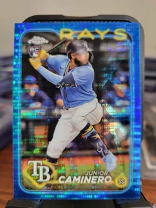 2024 Topps Chrome 213 Junior Caminero Blue Sonar Refractor Rookie RAYS 18/125 - Bild 1 von 2