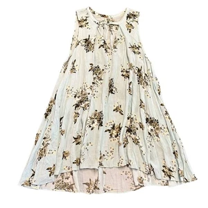 Free People Womens light blue floral wrinkle trapeze dress XS  - Picture 1 of 6