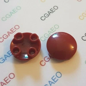 2 X Lego 2654 Plate, Round 2 x 2 with Rounded Bottom - DARK RED - Imagen 1 de 1