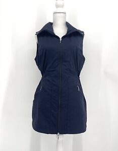 ANATOMIE Delaney Zip Long Travel Vest Cinch Waist Navy Blue Women’s Size XL