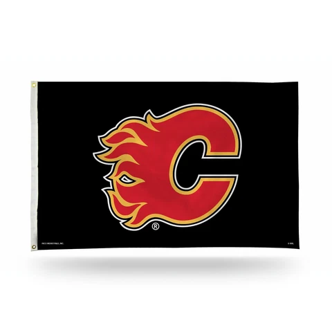 Calgary Flames Banner Flag. 3' x 5'. Grommets.. Nice  #950 Cover
