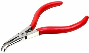 BENT NOSE 45° DEGREE CHAIN NOSE PLIERS W/ SPRING 5-1/4" JEWELRY MAKING WIRE WORK - Picture 1 of 3