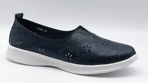 Leather Comfort Women's fashion flat- 2828 Navy- FREE POSTAGE!! - Picture 1 of 2