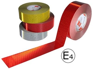 15m x 5cm SELBSTKLEBEND REFLEXBAND KONTURMARKIERUNG FÜR PLANE ROT LKW - Bild 1 von 6