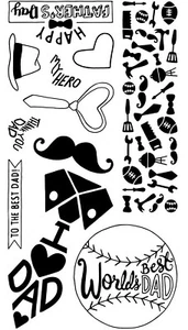 JUEGO DE SELLOS TRANSPARENTES DEL MUNDO MEJOR PADRE SIZZIX Padre Estampado Tarjeta Libro de recortes - Imagen 1 de 2