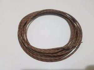 10 pies de colección alambre primario cubierto de tela trenzada calibre 18 GA marrón con negro - Imagen 1 de 4