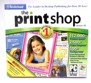 The Print Shop Version 20 Windows XP CD-ROM Broderbund - Picture 1 of 2