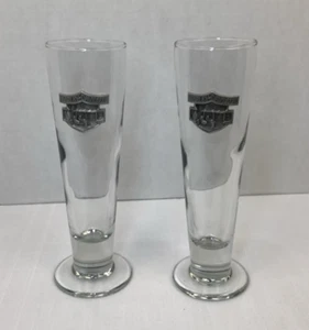 Harley Davidson Peltro Medaglione Bicchiere Birra Alto, 9,25" Set di 2 - Foto 1 di 11