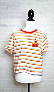 Disney Mickey Mouse Colorful Striped Short Sleeve T Shirt XXL(19) - Picture 1 of 6
