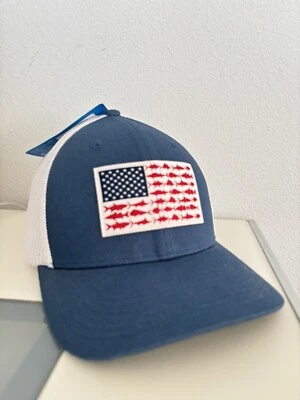 COLUMBIA PFG NWT PATRIOT FISHING HAT W/ NET BACK SZ L/XL - Image 1 of 4