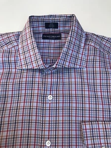 Camisa Deportiva Colección Peter Millar L/S Roja Camisa Algodón a Cuadros Para Hombre Mediana Nueva - Imagen 1 de 10