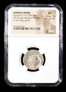 NGC MS 5/4 - 4/4 AD 238 Roman Imperial Gordian III AR antoninianus (21mm,4.50 gm - Picture 1 of 4