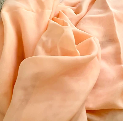 7 3/4 Yds Chiffon Fabric 58" Wide Sheer Draping Wedding Party Event Peach - Image 1 of 4
