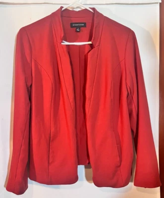 41 Hawthorn Froswick Notched Collar Ponte Open Front Blazer Rust Red Medium - Image 1 of 4