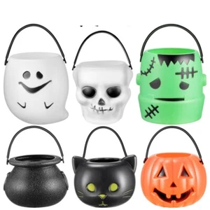 12PCS Halloween Pumpkin Bucket Party Favor Buckets Plastic Pumpkins - Picture 1 of 12