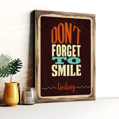 Don't Forget to Smile – Positive Vibes Poster, Vintage poster, poster no frame - Image 1 of 4