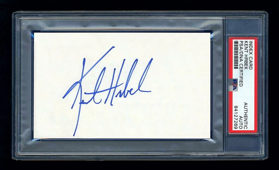 KENT HRBEK SIGNED INDEX CARD PSA/DNA SLABBED AUTOGRAPHED MINNESOTA TWINS WSC - Image 1 of 1