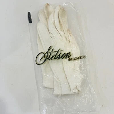 GUANTES DE CUERO PARA NIÑOS Blanco Vintage Mujer Años 60 Disfraz de Boda Upcycle Pequeño Foto 1 de 4