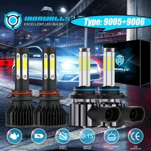 2Pairs LED Headlight Bulbs Conversion Kit 9005 & 9006 High Low Beam White Bright - Picture 1 of 12