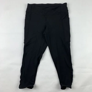 IVIVVA By Lululemon Girls Quick Trip Crop Leggings Size 10 Ruched Reflective - Picture 1 of 12