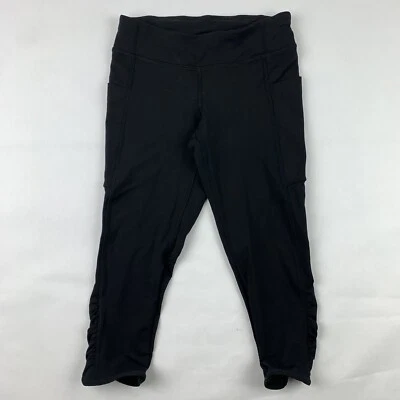 IVIVVA By Lululemon Girls Quick Trip Crop Leggings Size 10 Ruched Reflective - Image 1 of 4